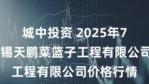 城中投资 2025年7月28日无锡天鹏菜篮子工程有限公司价格行情
